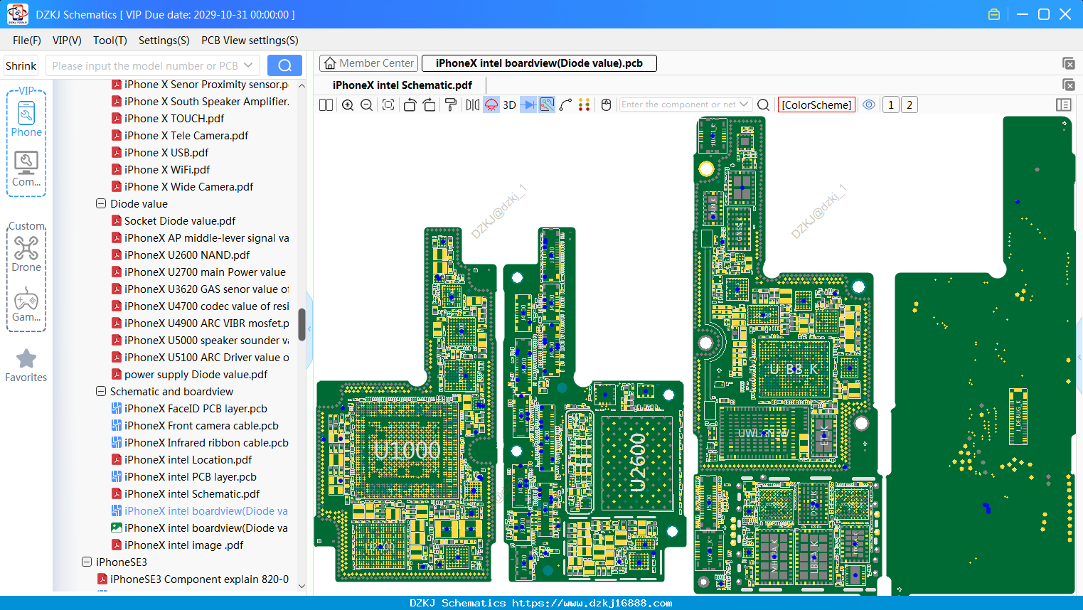 IPhoneX Intel Boardview(Diode Value)